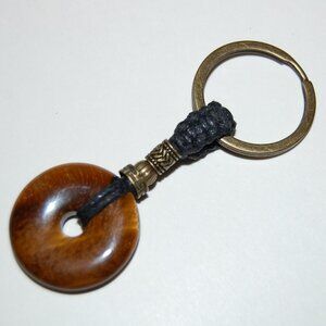 Tiger Eye Stone Keychain,Good Luck Keychain,Fung Shui Keychain